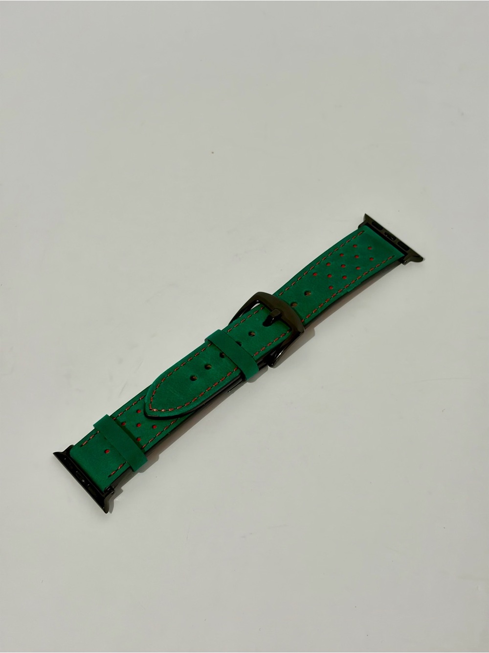 Fancy Bands Green Leather Apple Watch Strap with Black Hardware